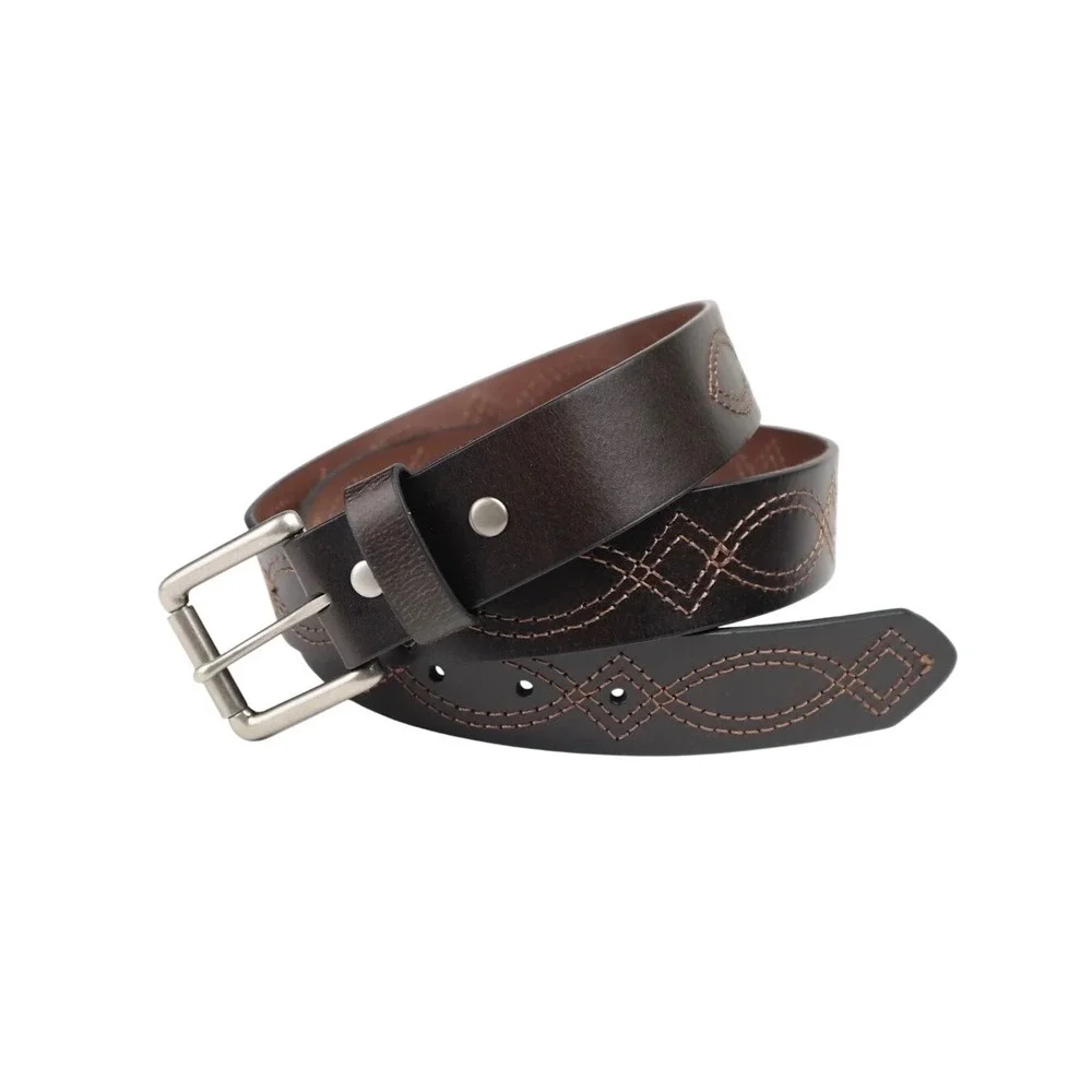 Wrangler Mens Dark Brown Western Belt XL  44‎ New Stitched Leather